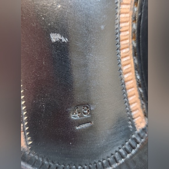 Vergelio Black Leather Hand Made in Italy By B. Cavalli Oxfords-Size 43 - Picture 9 of 9
